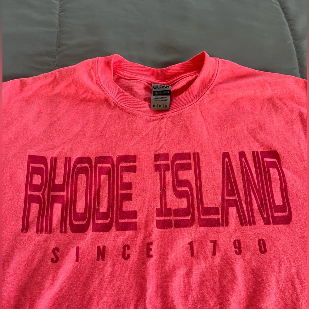 Pink Rhode Island Graphic T-Shirt